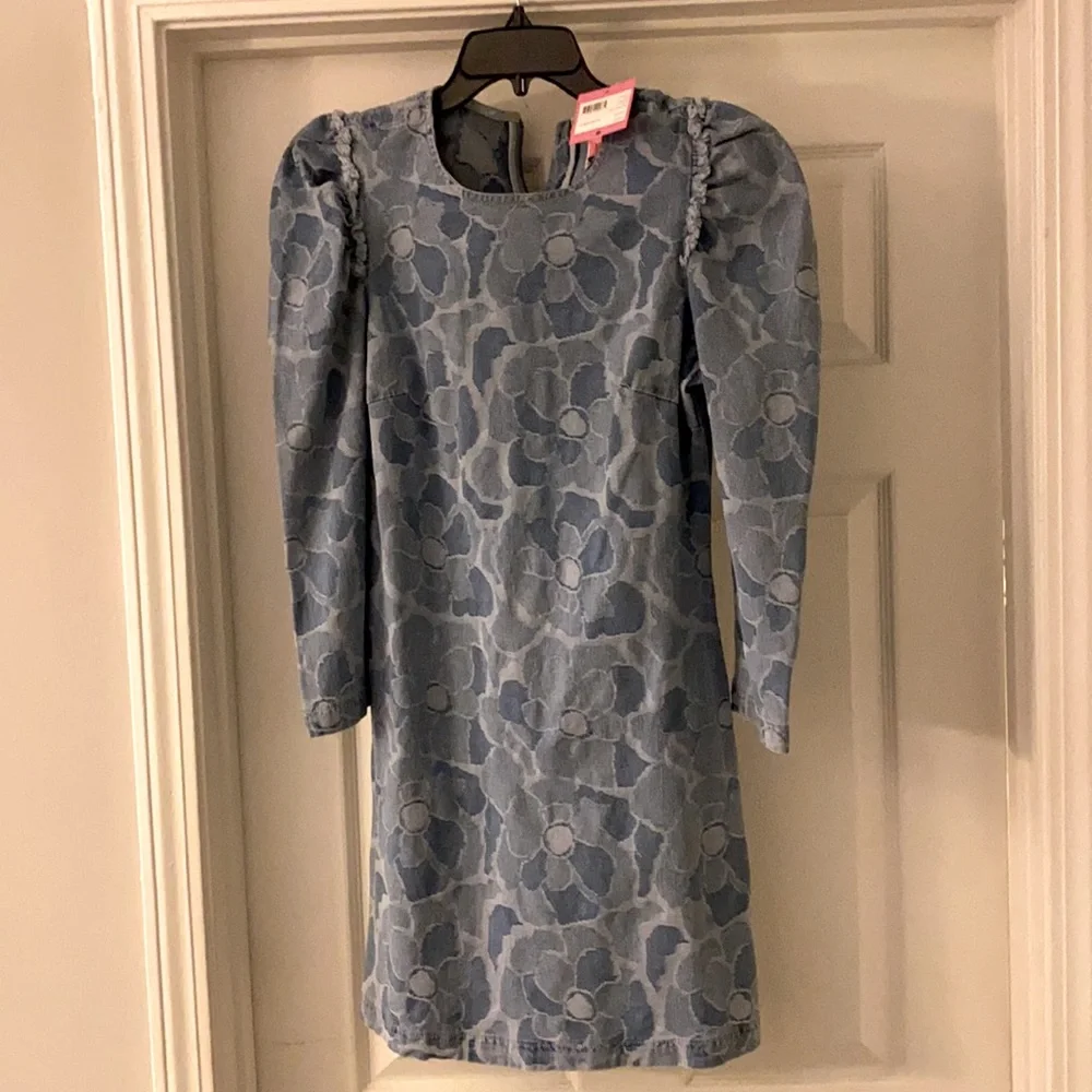 Brand New w/tag Kate Spade patterned denim mini dress!!! Cute date night dress! - Picture 1 of 3